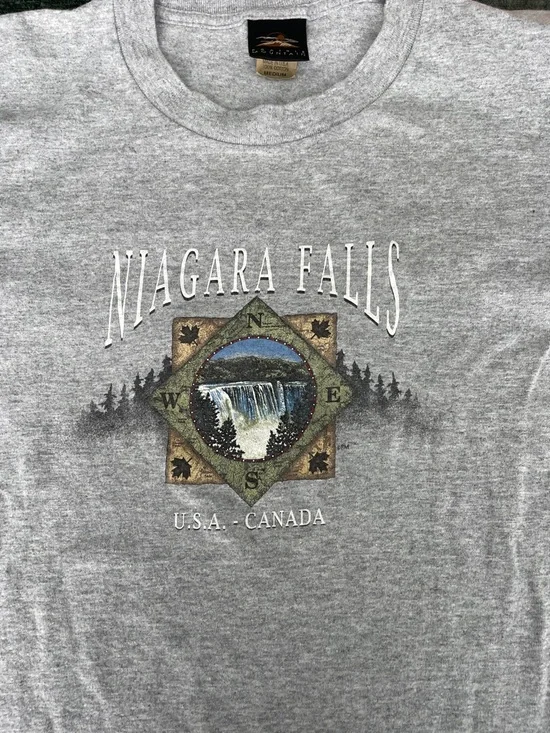 Niagara Falls Graphic Tee, Vintage Single Stitch- Gray - Picture 1 of 7